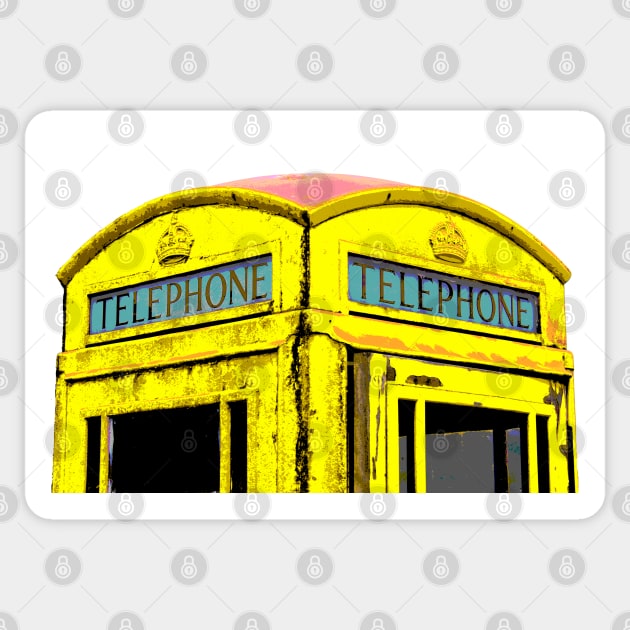 Yellow Phone Box Sticker by Jane Braat